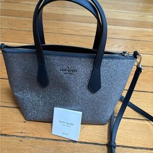 Kate Spade Glitter Tote Bag - Silver and Black
